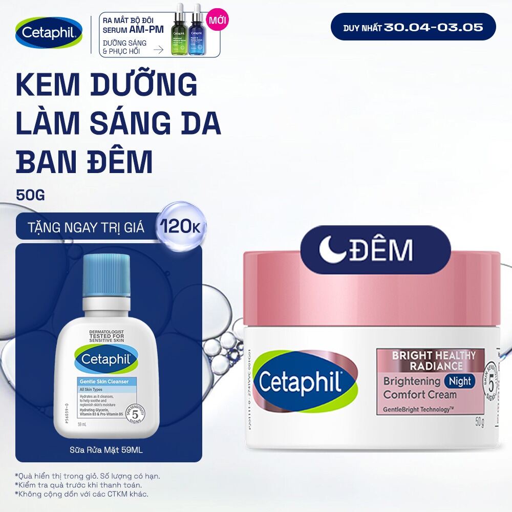 Kem dưỡng ẩm sáng da ban đêm Cetaphil Bright Healthy Radiance Brightening Night Comfort Cream 50g