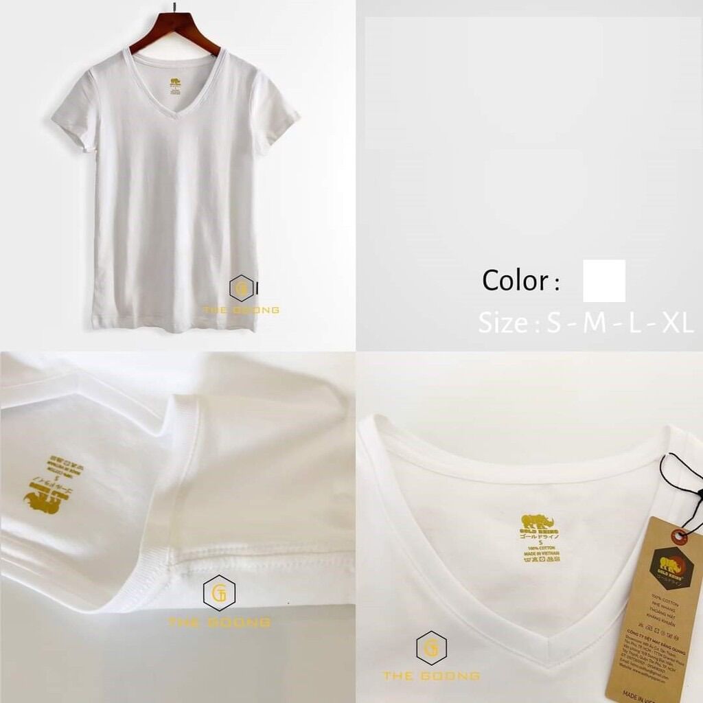 [HCM]Combo 2 áo thun nữ cổ tim Gold Rhino
