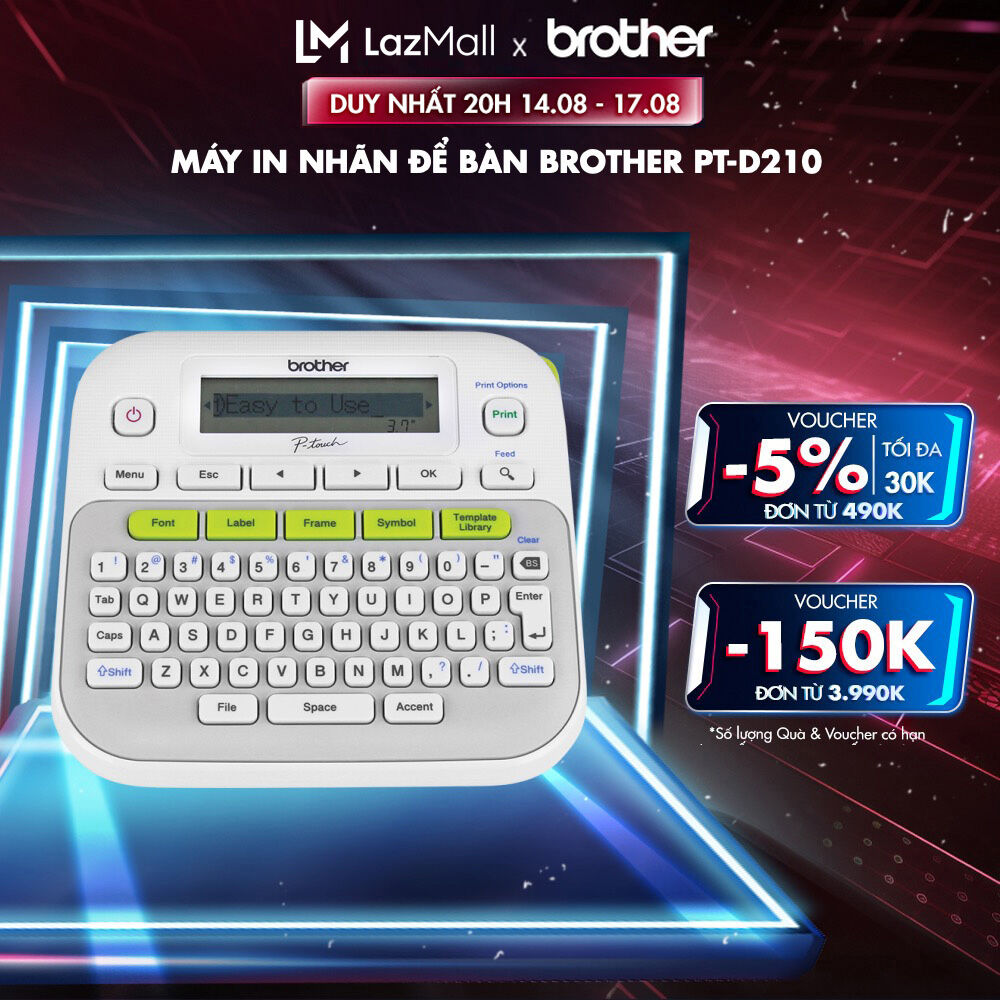 Máy in nhãn để bàn Brother PT-D210