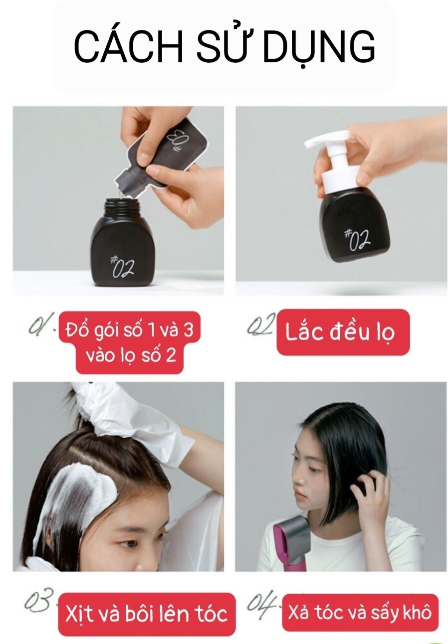 Thuốc nhuộm tóc dạng bọt Hello Bubble BLACKPINK 5A DARK ASH THAN CHÌ