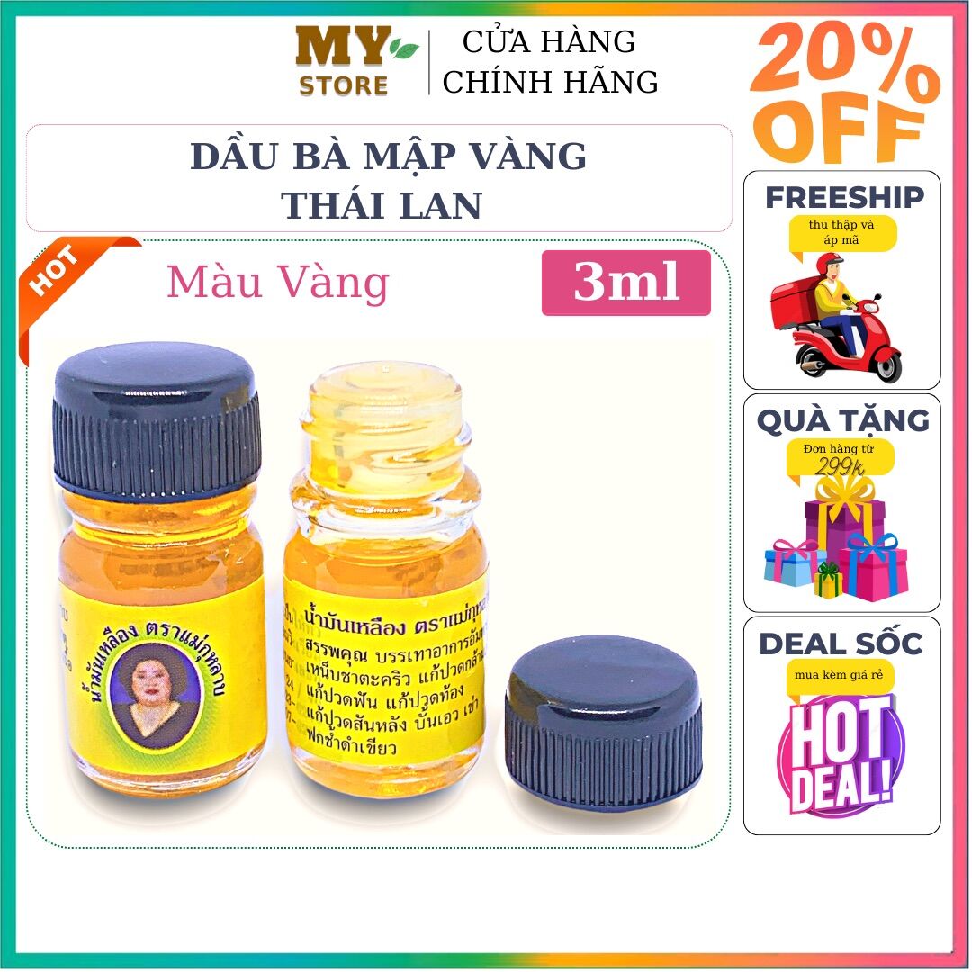 Dầu bà mập vàng thái lan 3ml /mùi thơm nóng