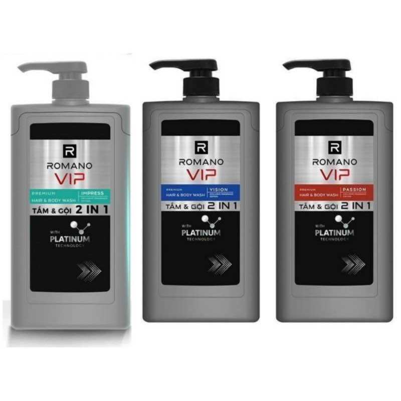 Sữa tắm Gội cao cấp Romano VIP mạnh mẽ bí ẩn Passion / Vision 650g