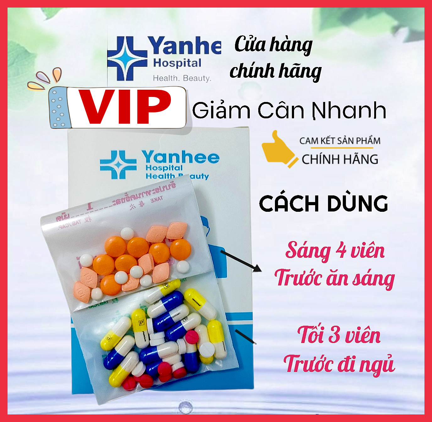Giảm Cân Yanhee Diet Vip 12 X2 giảm mỡ cấp tốc thái lan (LT 1Tuần= 49viên)