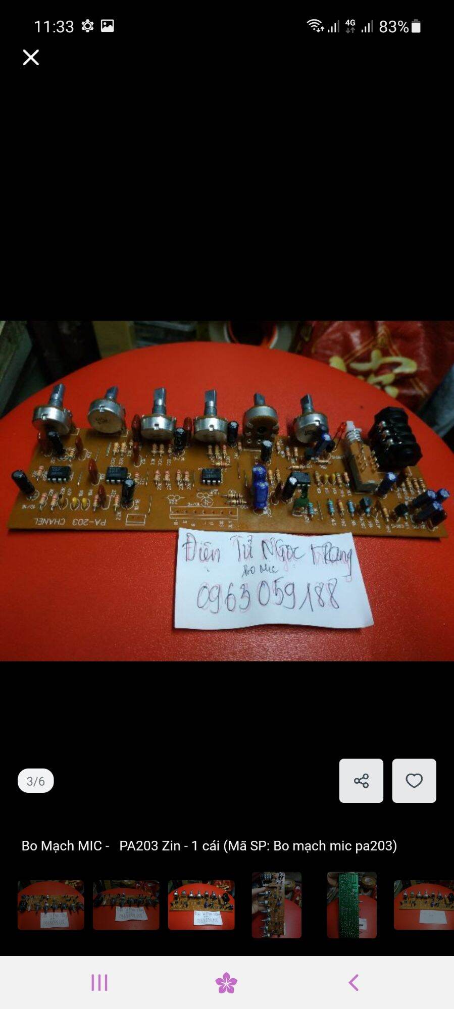Bo Mạch Micro PA 203 Zin