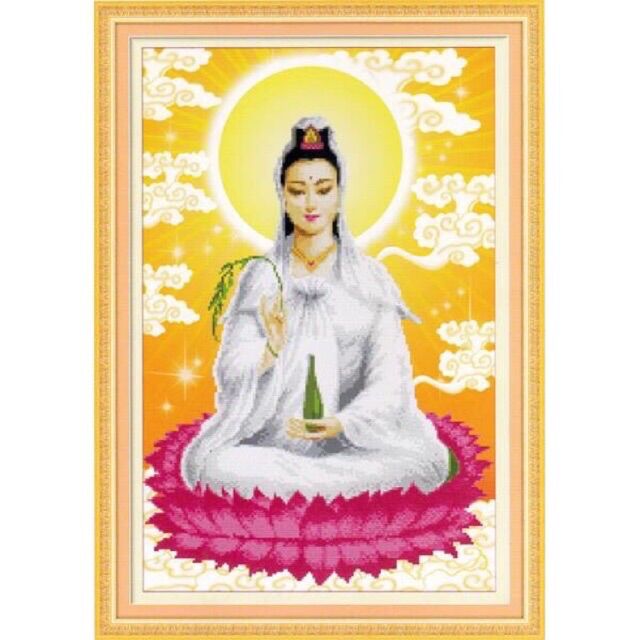 Tranh thêu chữ thập quan thế âm bồ tát a1056 42x60cm chưa thêu