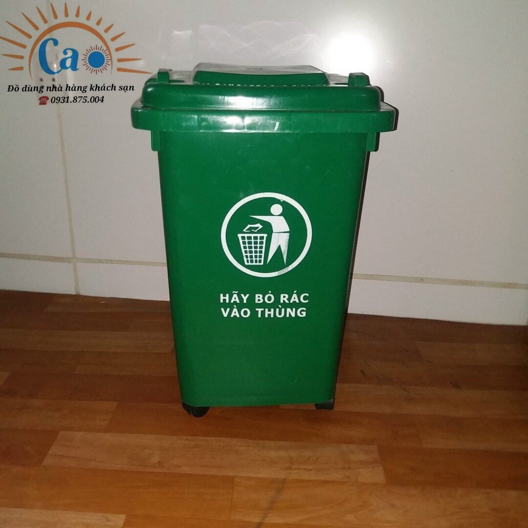 Thùng rác công cộng 60L màu xanh(hàng nhập khẩu)