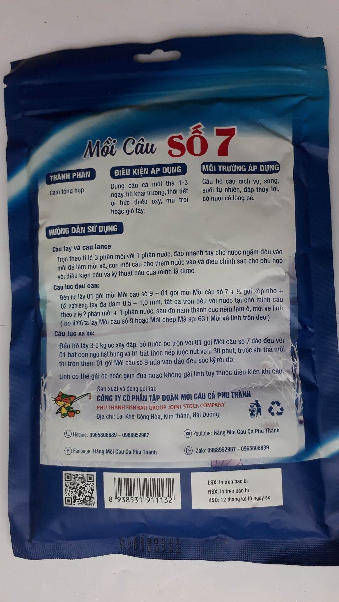 2 Gói Mồi Câu Cá Phú Thành Số 7_ Mồi Câu Đa năng