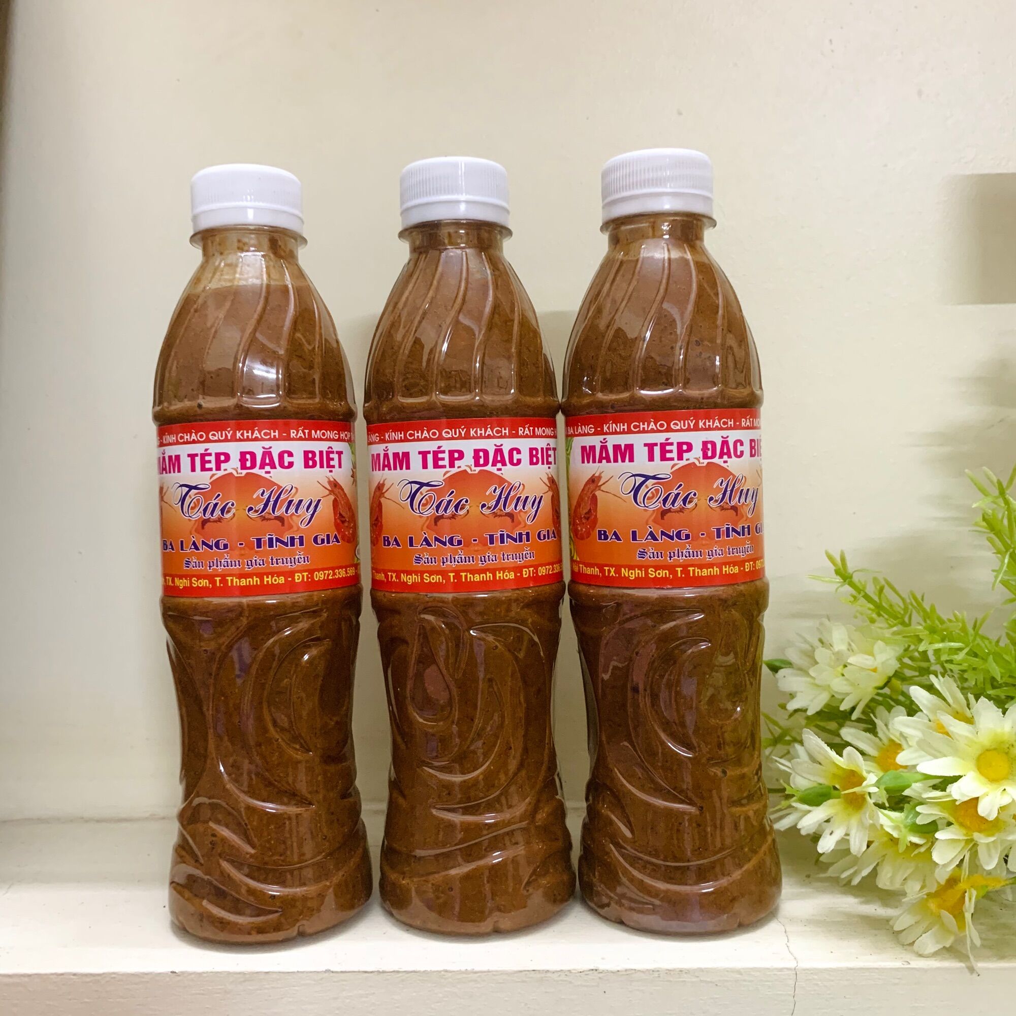 3 Chai mắm tép Ba Làng Thanh Hoá 500g loại đặc biệt