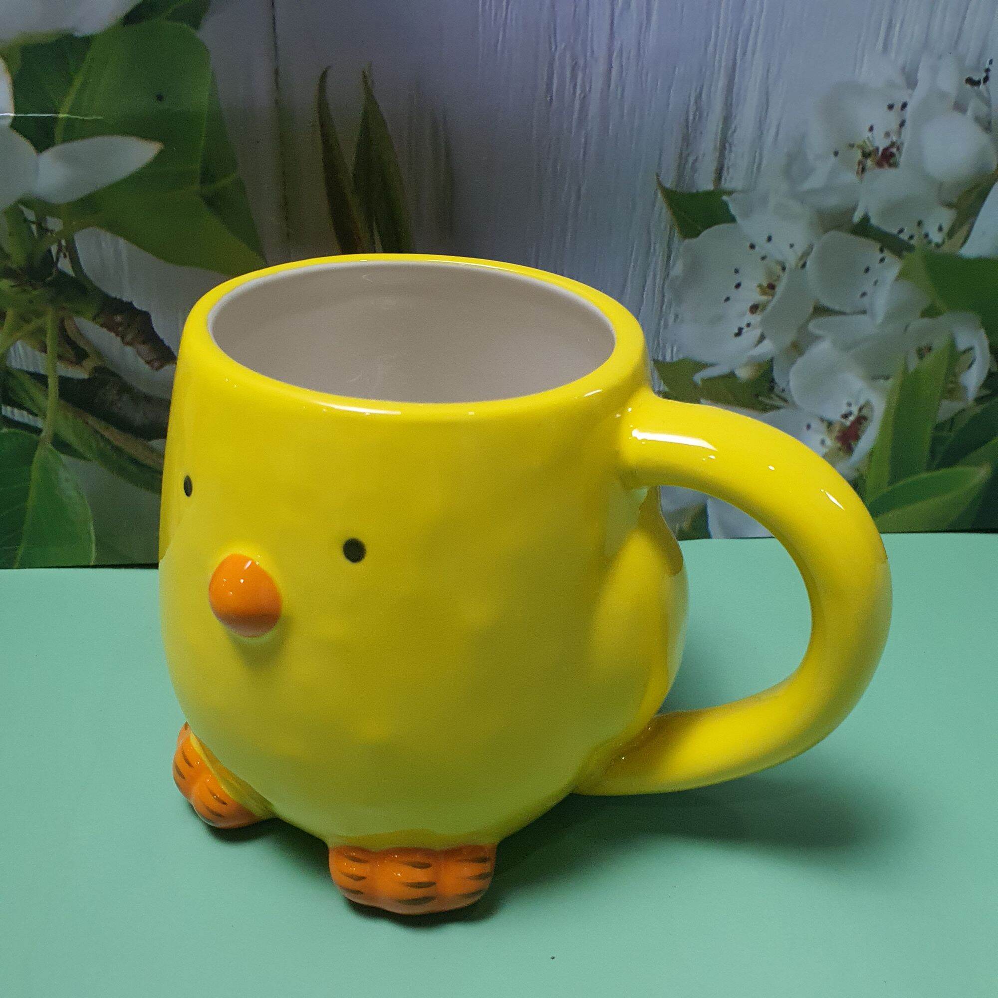 Ly gốm sứ Williams Sonoma 4" Figural Baby Chick Easter Mug Cup Yellow 16 oz.
