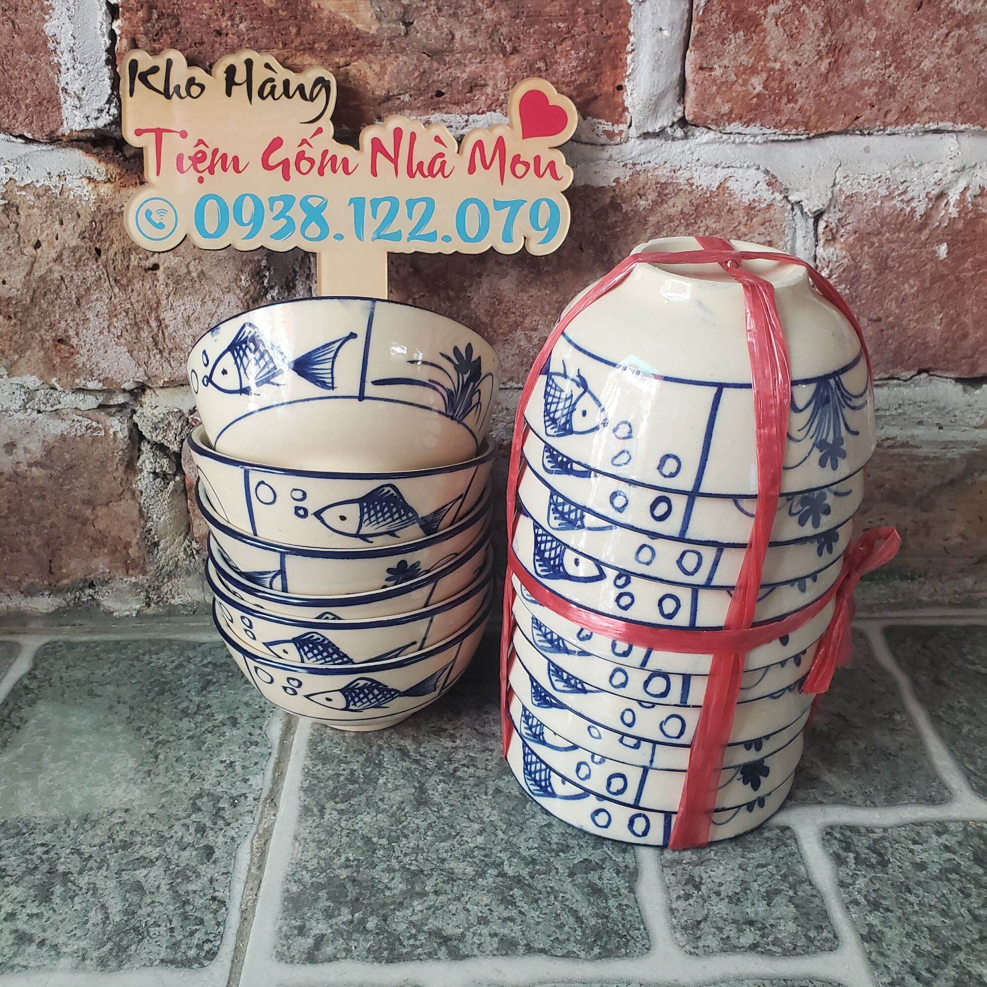 COMBO 5 CÁI - 10 CÁI CHÉN CƠM MẪU CON CÁ THỦ CÔNG CAO CẤP