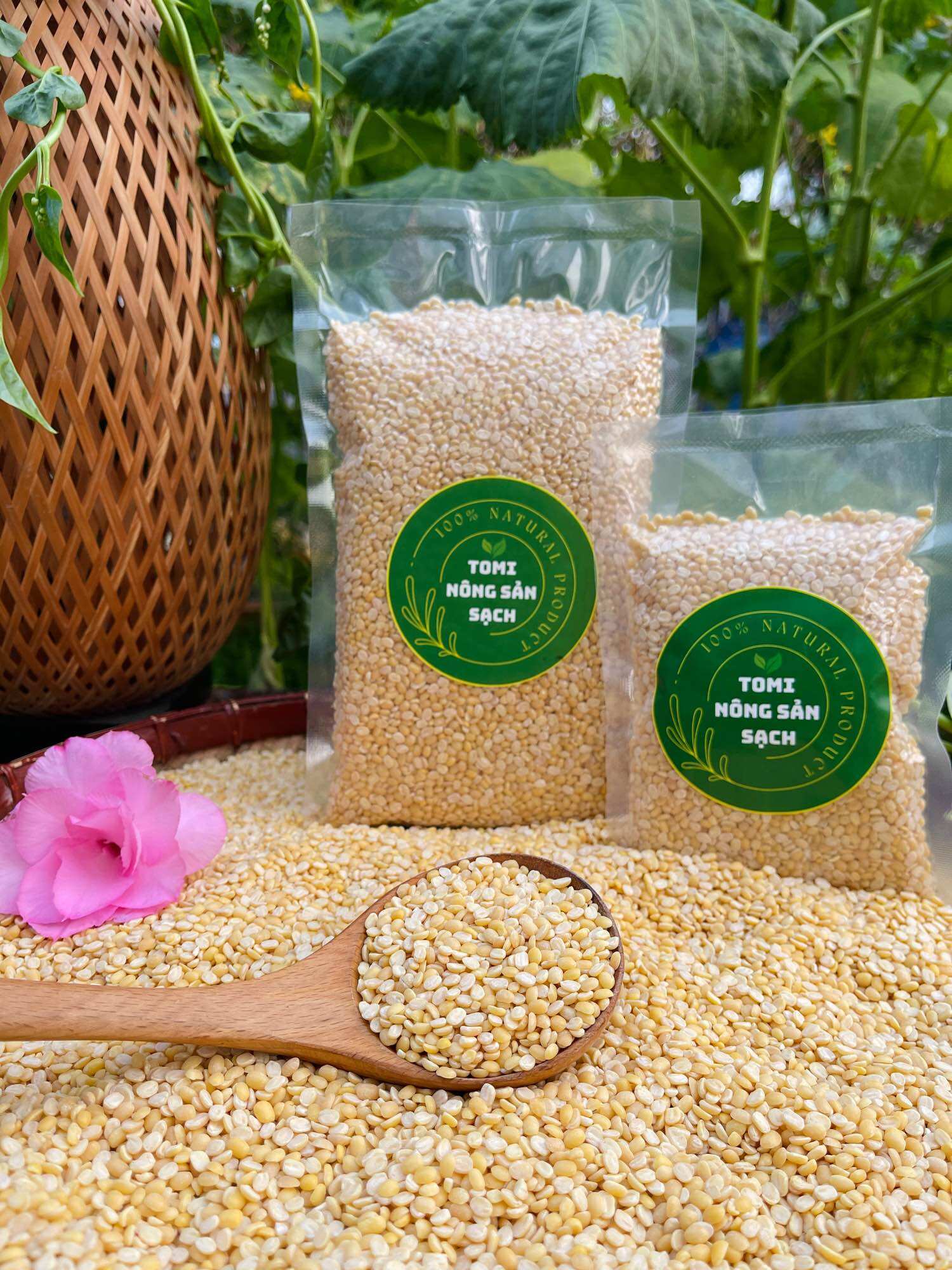 Đậu xanh bóc vỏ khô cội to đều 1kg