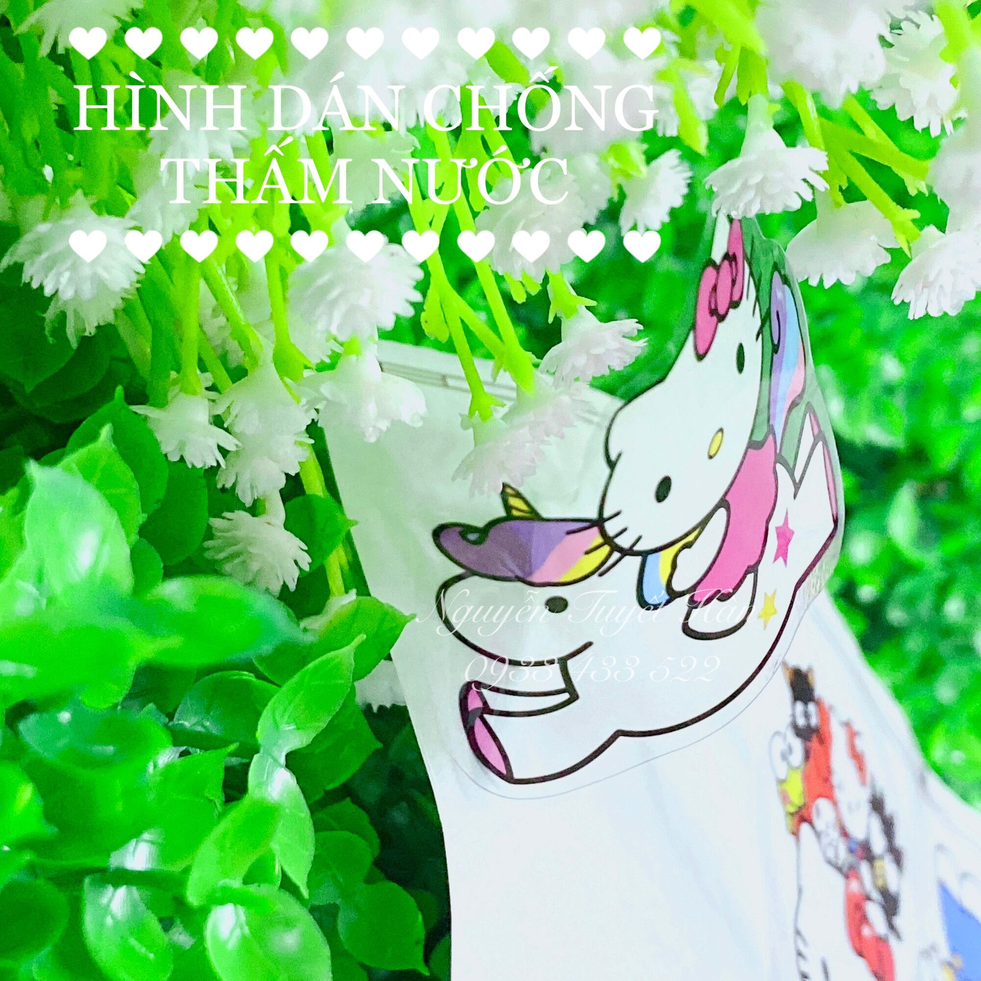 Hình dán chống thấm nước Hello Kitty - Doremon Doraemon - Melody - Brown