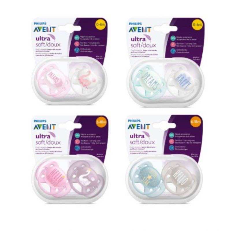 Ty ngậm Ultra soft Philips AVENT siêu mềm cho bé 0-6-18 tháng