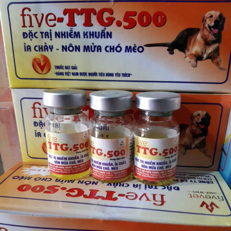 Combo 3 lọ dung dịch tiêm bắp TTG500 cho chó mèo hết tiêu chảy, nôn mửa