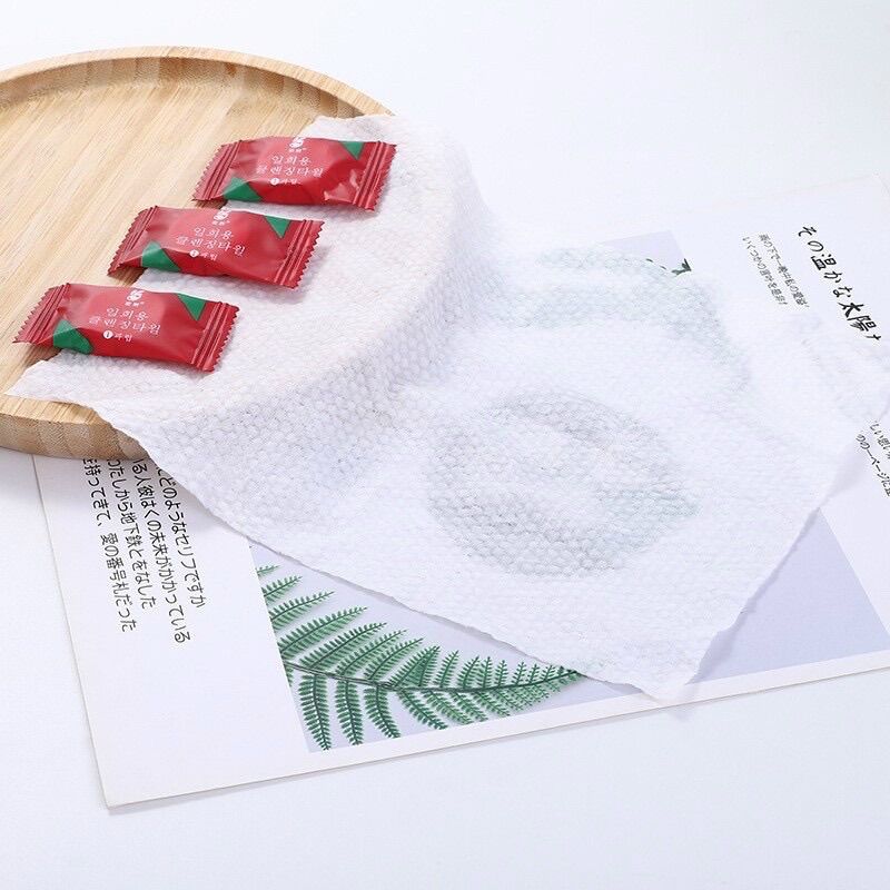 Khăn nén cotton viên khăn nén cao cấp,túi 20/100 khăn giấy nén hàn quốc dạng viên kẹo dùng 1 lần tiện ích