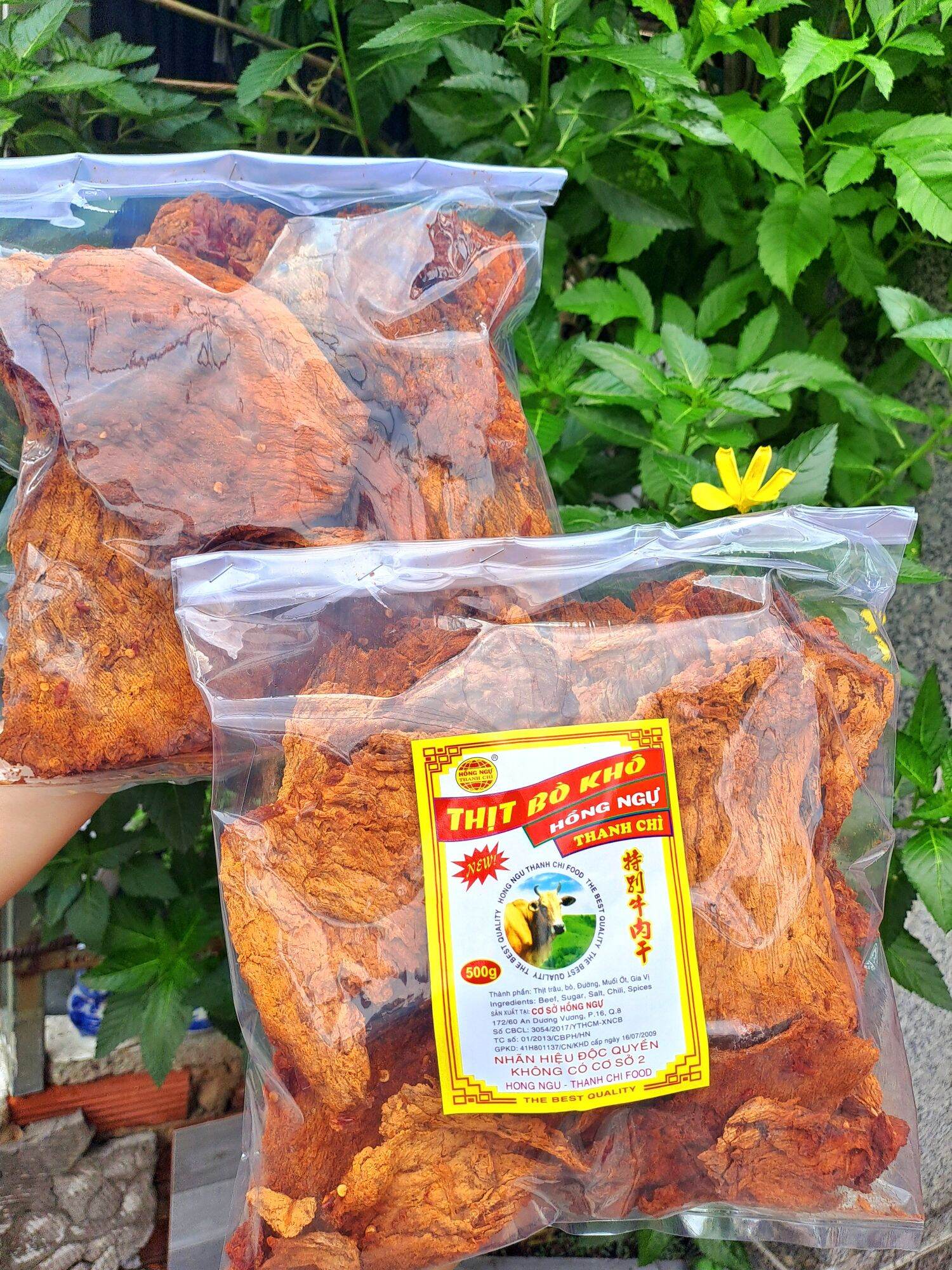 500GR Khô bò miếng giòn cay Hồng Ngự Thanh Chì hàng chuẩn