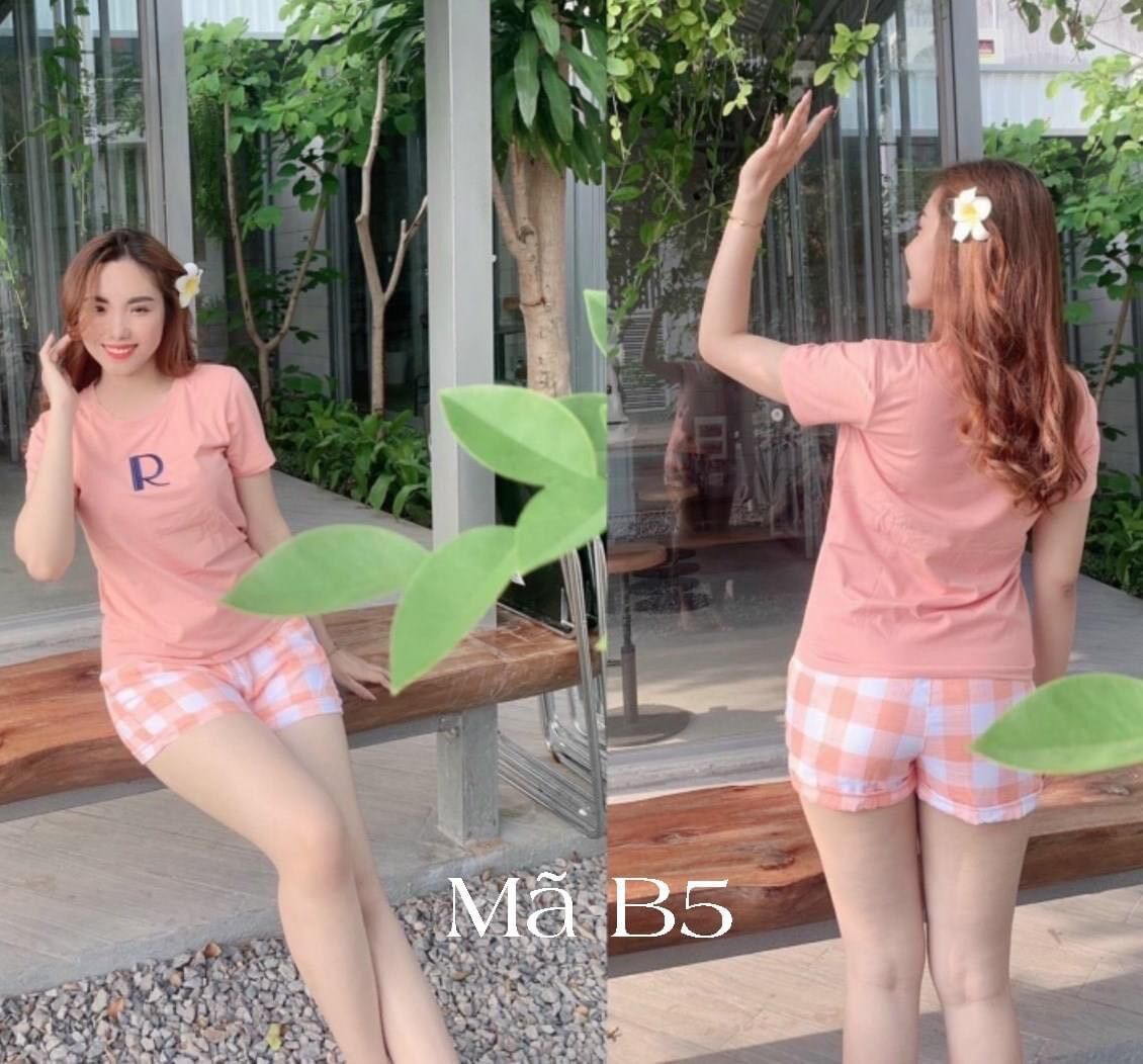 Set bộ thun đùi bộ đồ nữ mặc nhà thun cotton