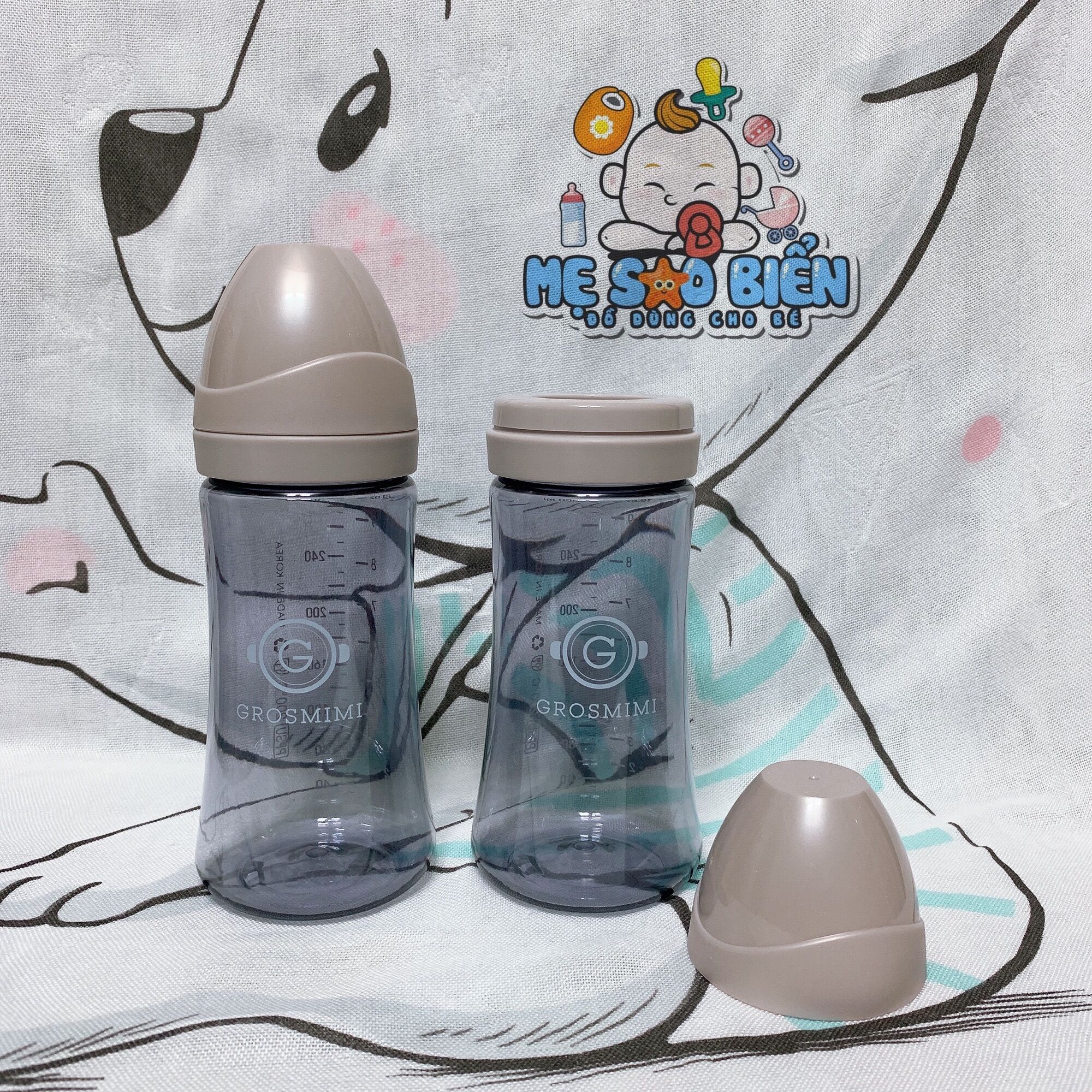 Bình sữa GROSMIMI PPSU 200ml/ 300ml Dark Series (tách lẻ 1 bình ko hộp)