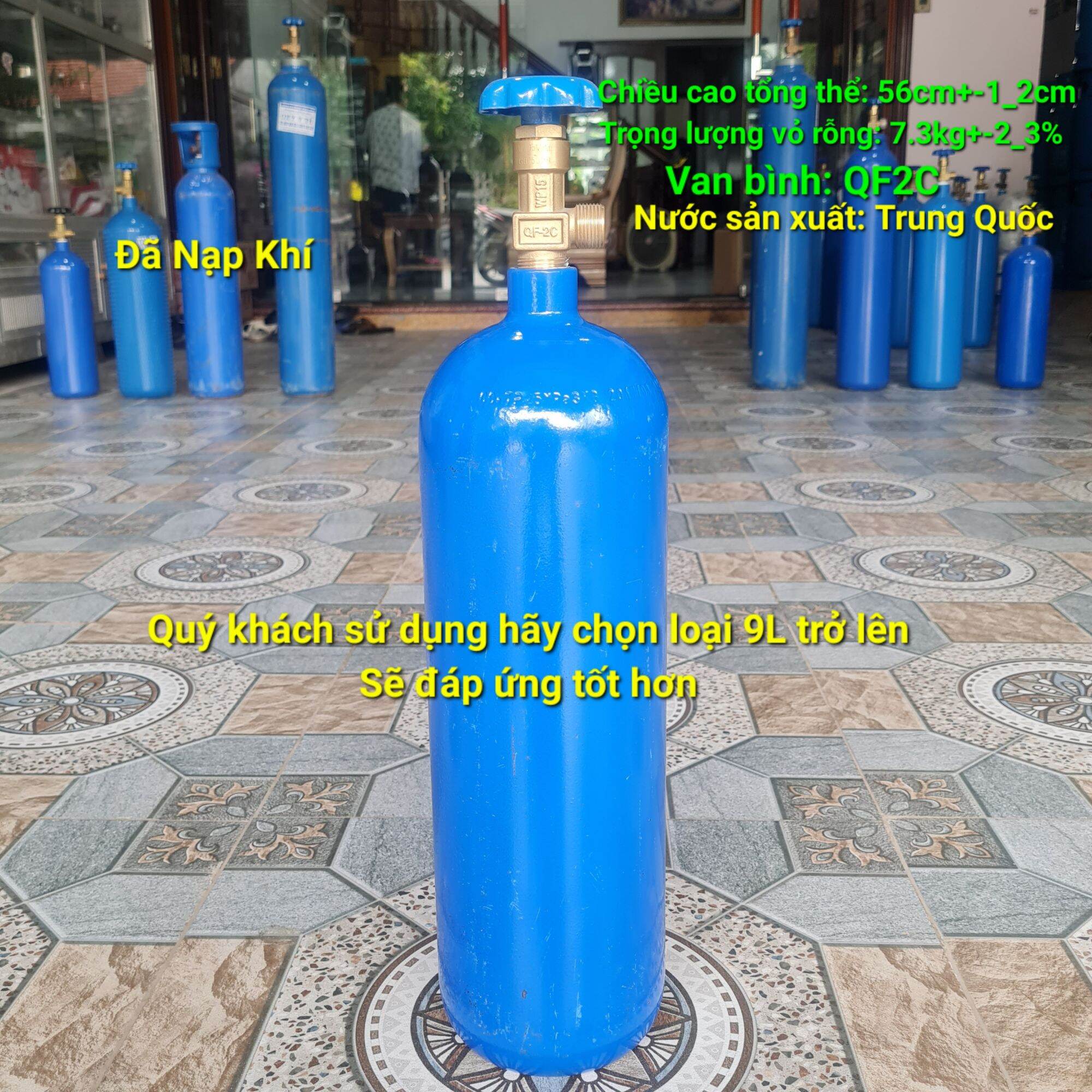 Bình Oxy 9Lít_Bình Khí Gió Đá