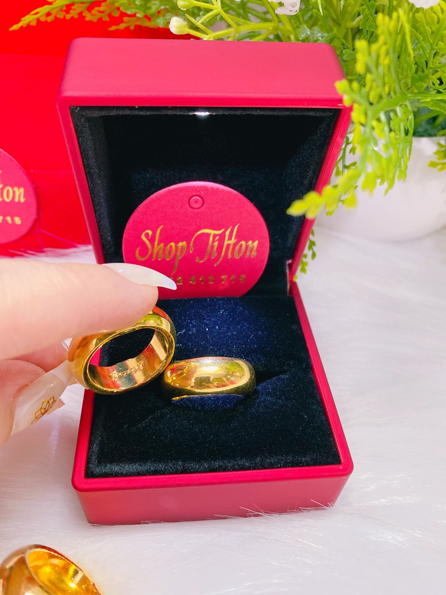 Nhẫn trơn 5 chỉ mạ vàng 24k xi cao cấp mẫu mới cực bền màu nhẫn có khắc 4 số 9