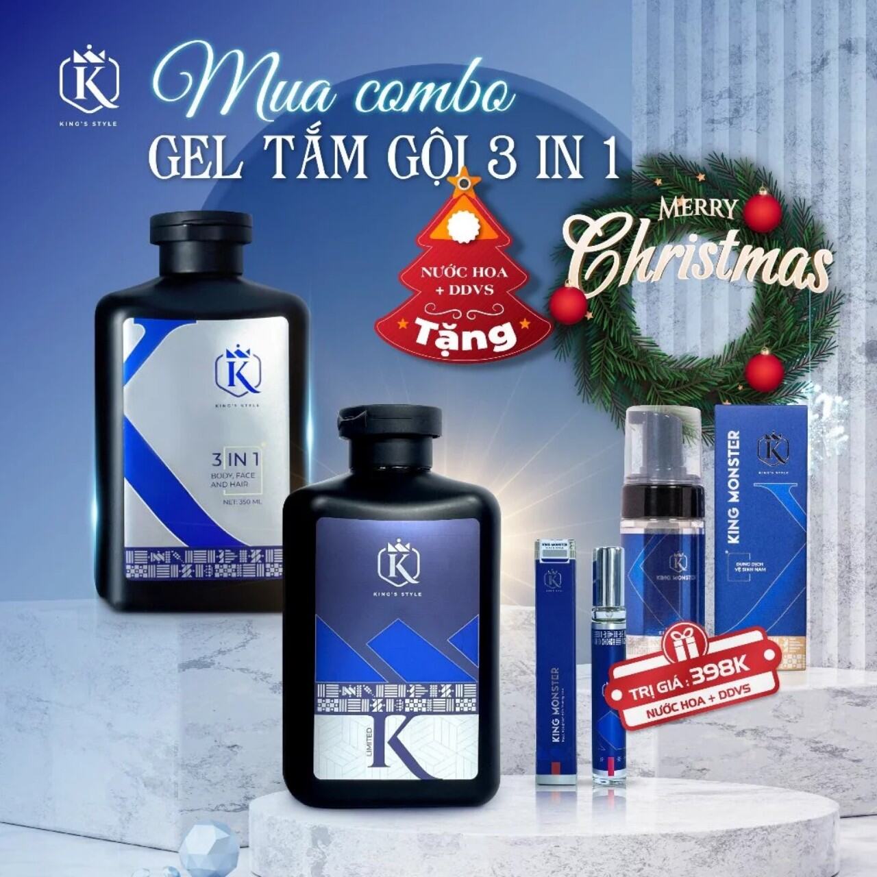 BEST SELLER - Sữa Tắm gội 3in1 nam giới KING MONSTER hương nước hoa cao cấp (KHÔNG TẶNG)