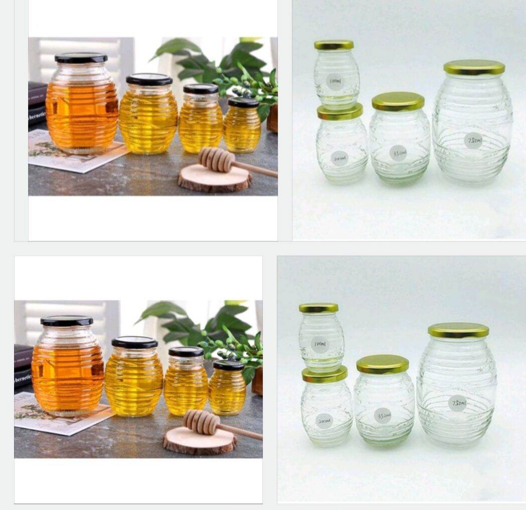 Combo 6 hũ thủy tinh con Ong 730ml - Hủ vân sọc cao cấp  / NẮP ngẫu nhiên