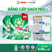 Combo 2 Nước Giặt Cửa Trên ARIEL Ngăn Lem Màu Quần Áo Siêu Thơm Hương Sạch Sâu Nắng Mai Túi 4.1KG