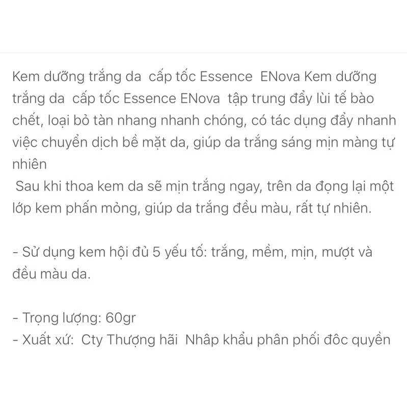Kem enova trắng da cấp tốc hộp 60gram (hàng chuẩn)