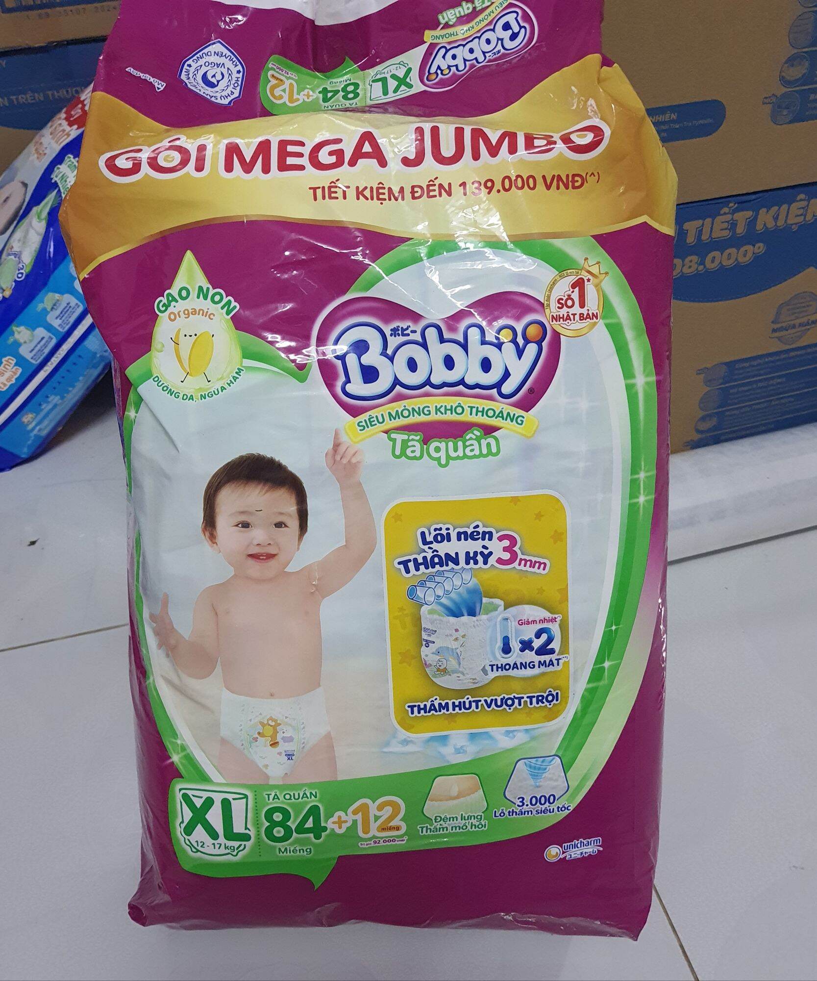 Tã quần Bobby XL84+12