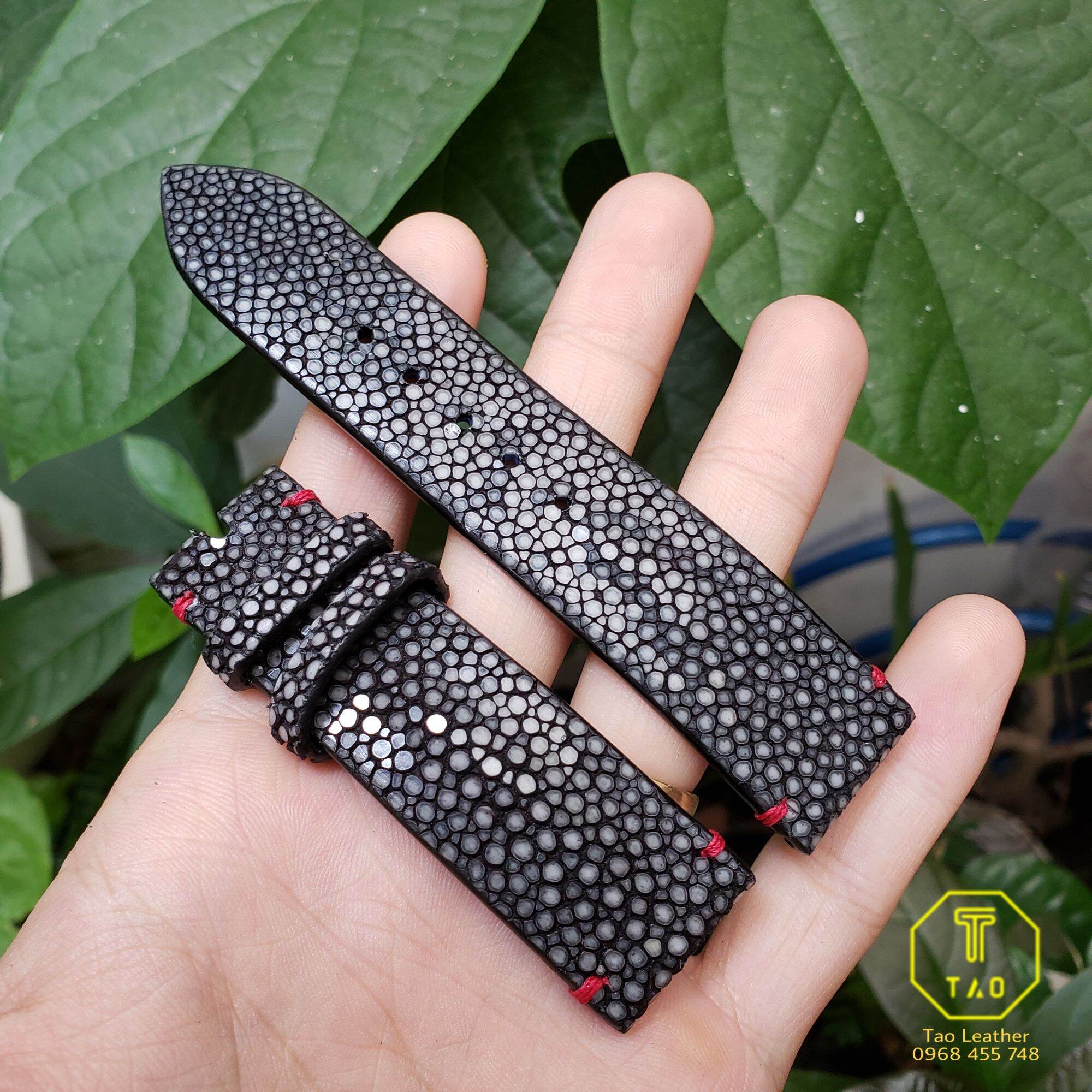 (Handmade) - Dây đồng hồ da cá đuối nhiều màu size 18-16
