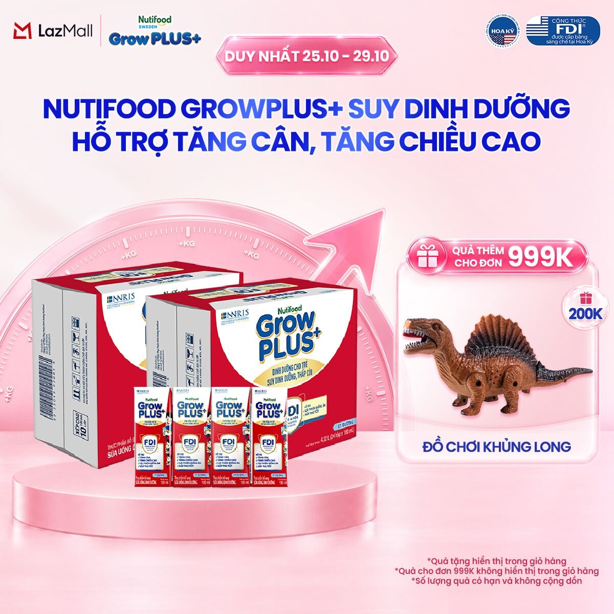 Thùng 48 hộp Sữa Nước Nutifood GrowPLUS+ Suy Dinh Dưỡng (Đỏ) - Hỗ trợ tăng cân, tăng chiều cao Ít đường 180ml - Trên 1 tuổi (Bao bì tùy đợt nhập hàng)