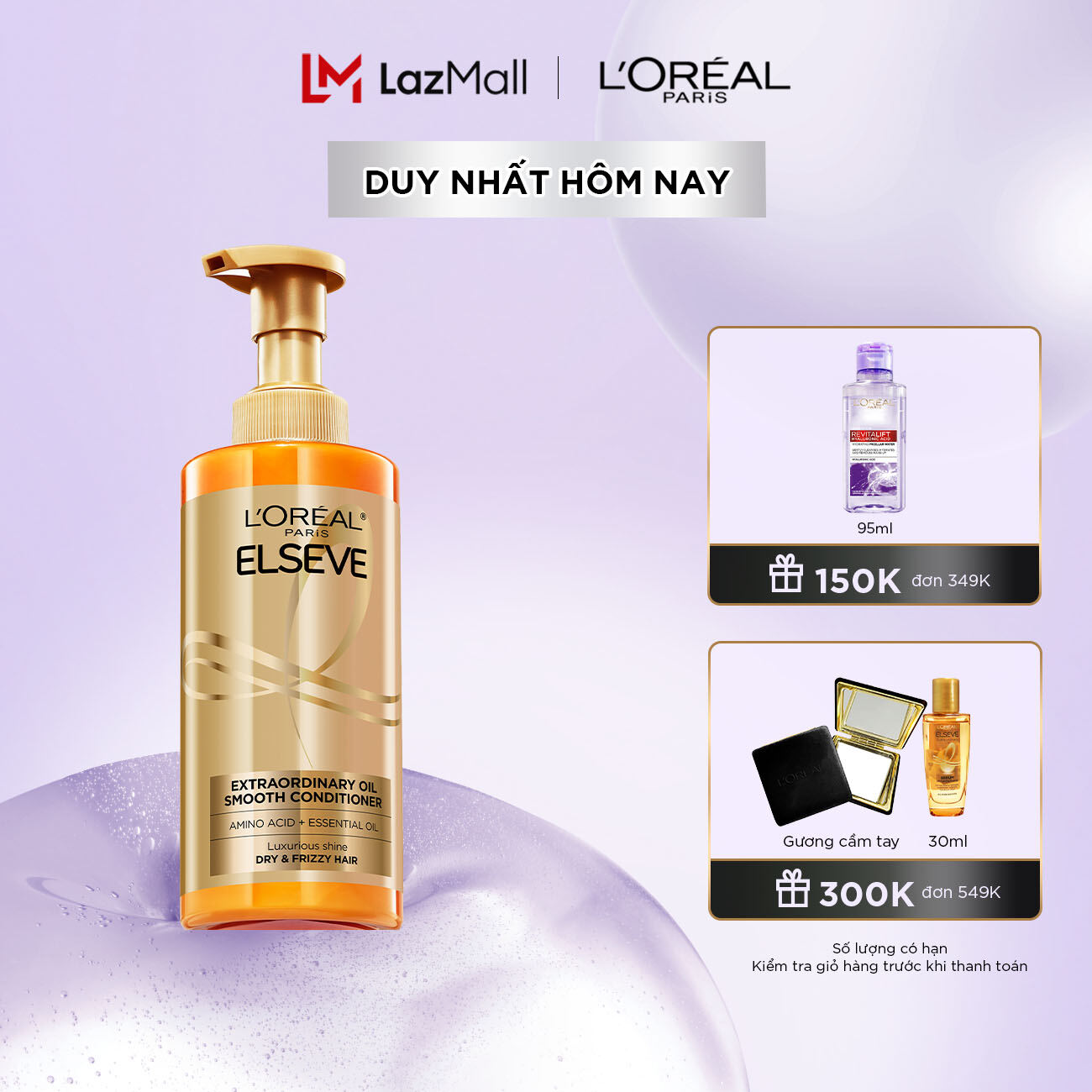 Dầu xả dưỡng tóc suôn mượt tóc cao cấp L'Oreal Paris Extraordinary Oil Sleek 440ml
