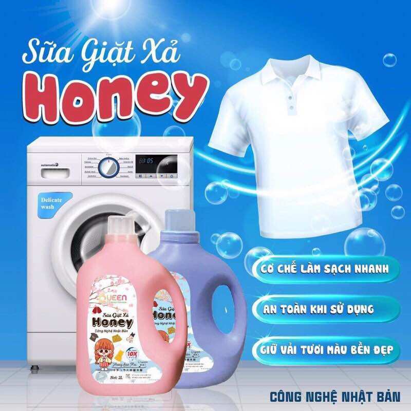 Nước giặt xả Honey, dung tích 2L/can