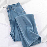 YAYANGREN | Quần Jeans Tencel Mỏng Cao Waisted Rộng Dáng Suông