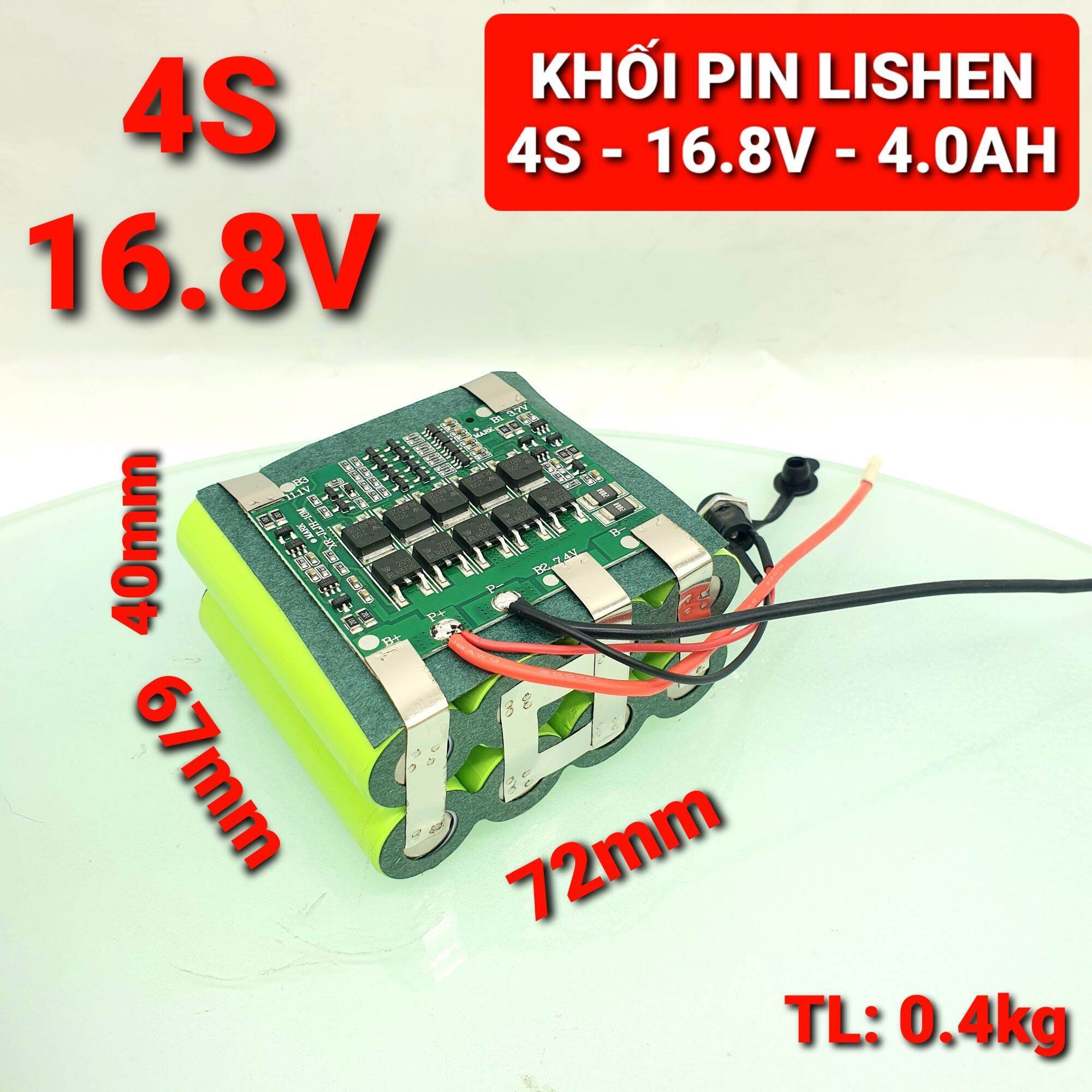 Achun.vn - KHỐI PIN LISHEN 4S-14.6V/16.8V-4000mah Xả 40A