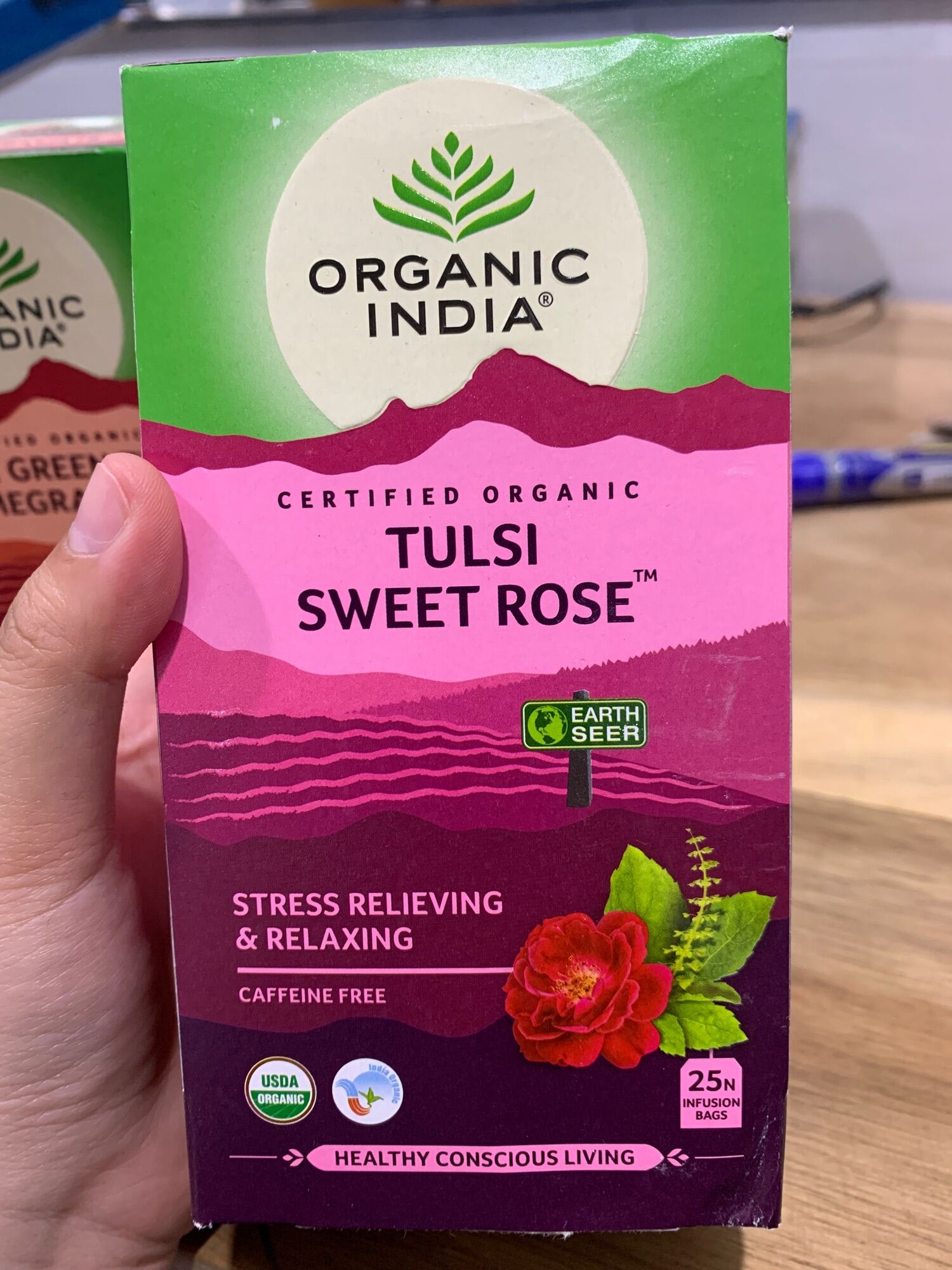 ORGANIC INDIA Tulsi Sweet Rose 25bags - Trà túi lọc