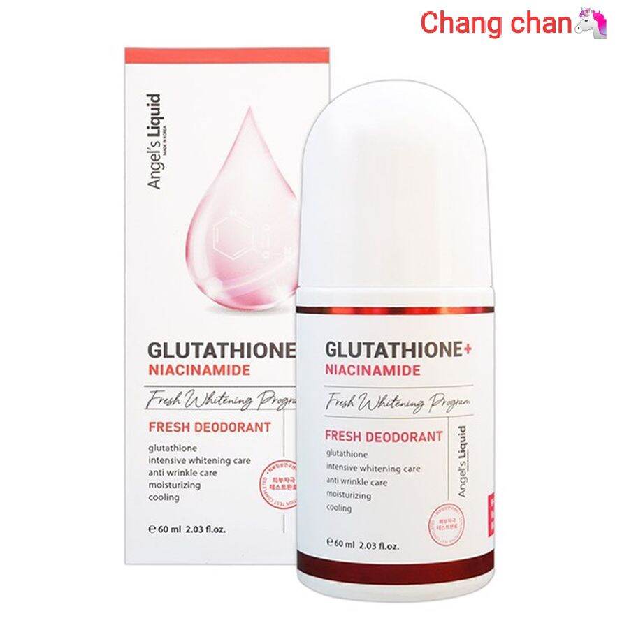 Lăn Khử Mùi Dưỡng Trắng Angels Liquid Glutathione Plus Niacinamide Fresh Whitening Program Fesh Deodorant Mẫu Mới