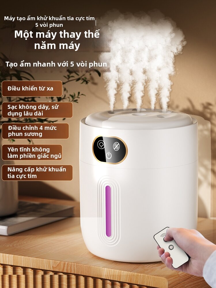 LEYIOU | Máy phun sương tạo ẩm sạc pin khử khuẩn bằng tia cực tím hoạt động êm ái