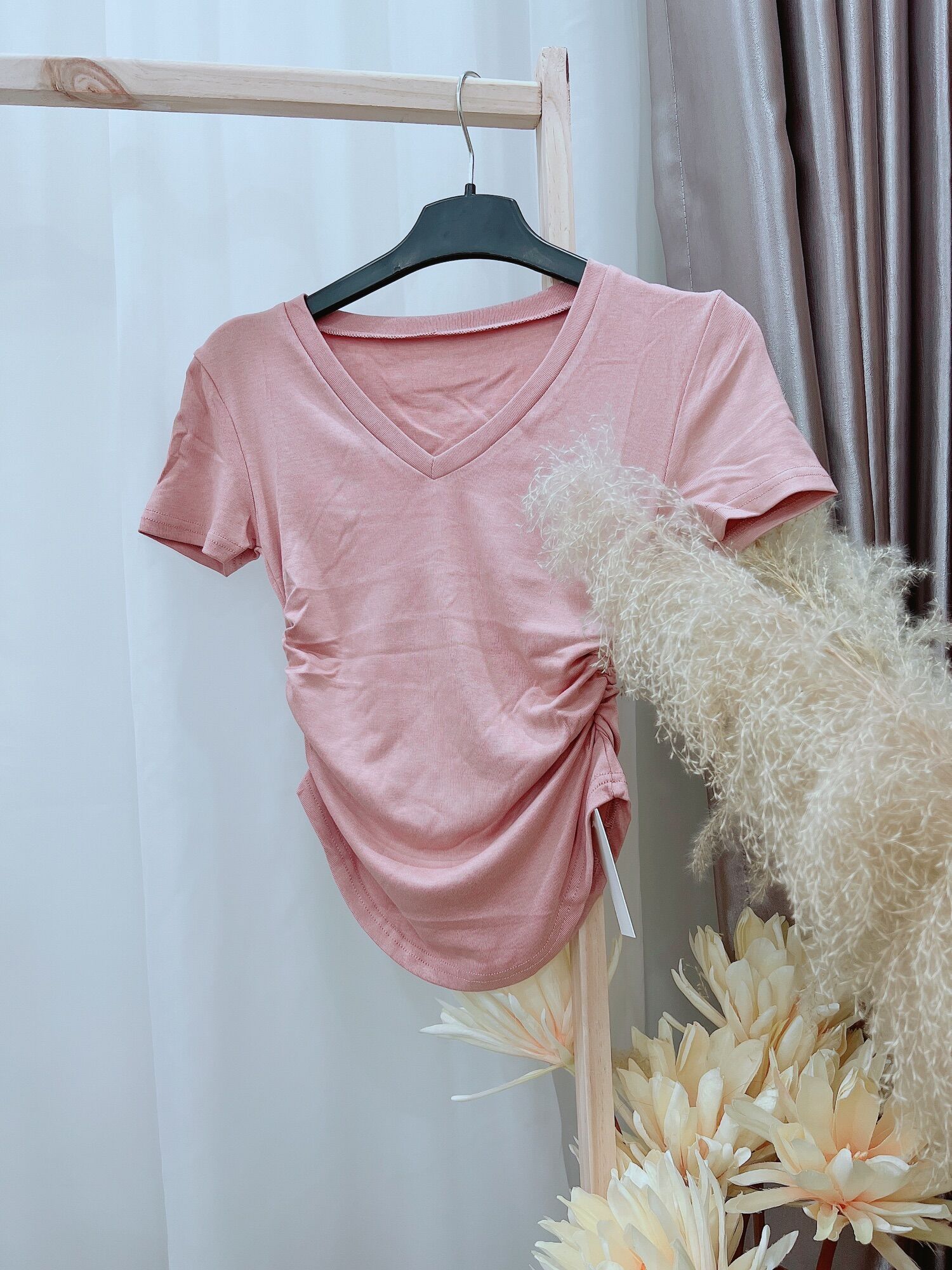Áo cotton crotop nhún eo