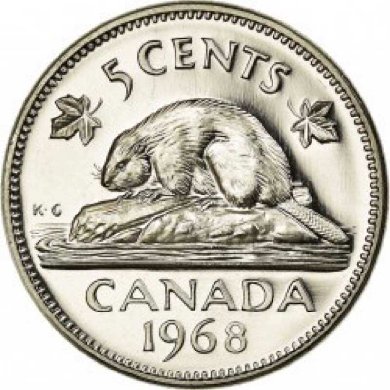 Đồng xu 5 cents sưu tầm của canada 1965 - 1989