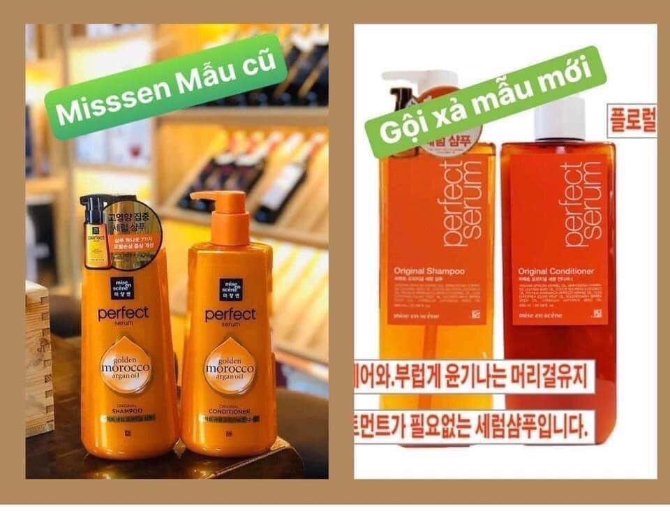 Cặp dầu gội xả missen vàng perfect serum golden morocco argan oil 680ml