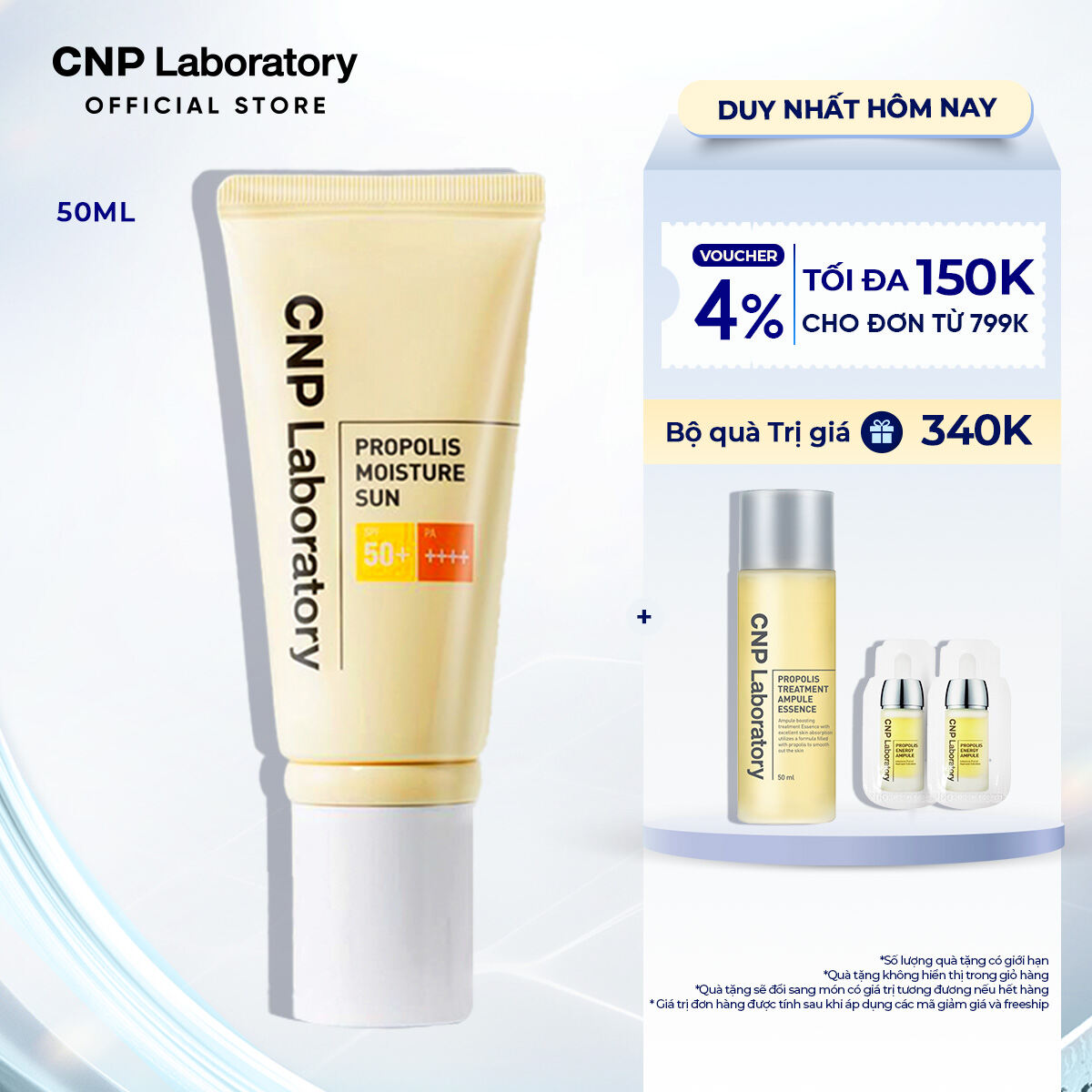 [CNP Laboratory Official] Kem chống nắng keo ong phục hồi cấp ẩm cho da hỗn hợp thiên khô CNP Propol