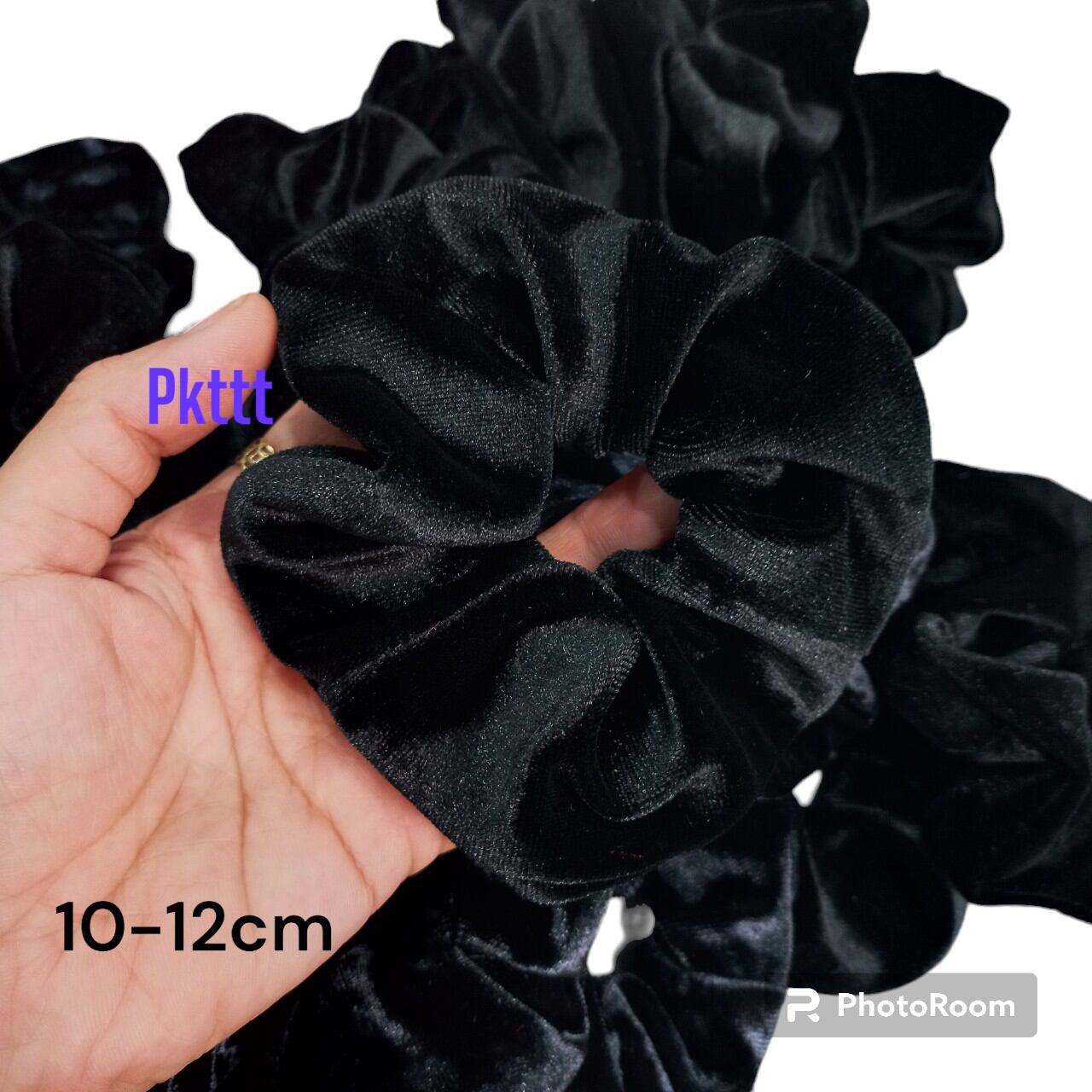 Cột tóc vải nhung trơn màu đen (cở nhỏ/cở lớn)