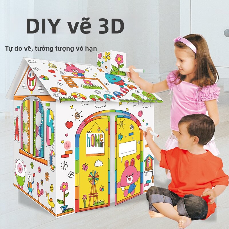 Nhà Lắp Ráp 3D Vẽ DIY Cho Trẻ Em