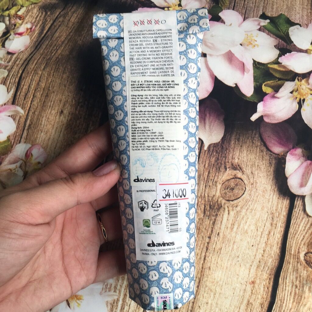 Gel Giữ Nếp Cứng Davines Strong Hold Crem Gel