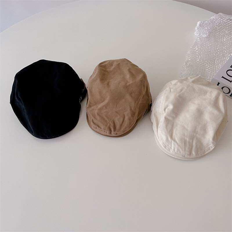 Mũ beret vải kaki style retro cho bé (52cm)