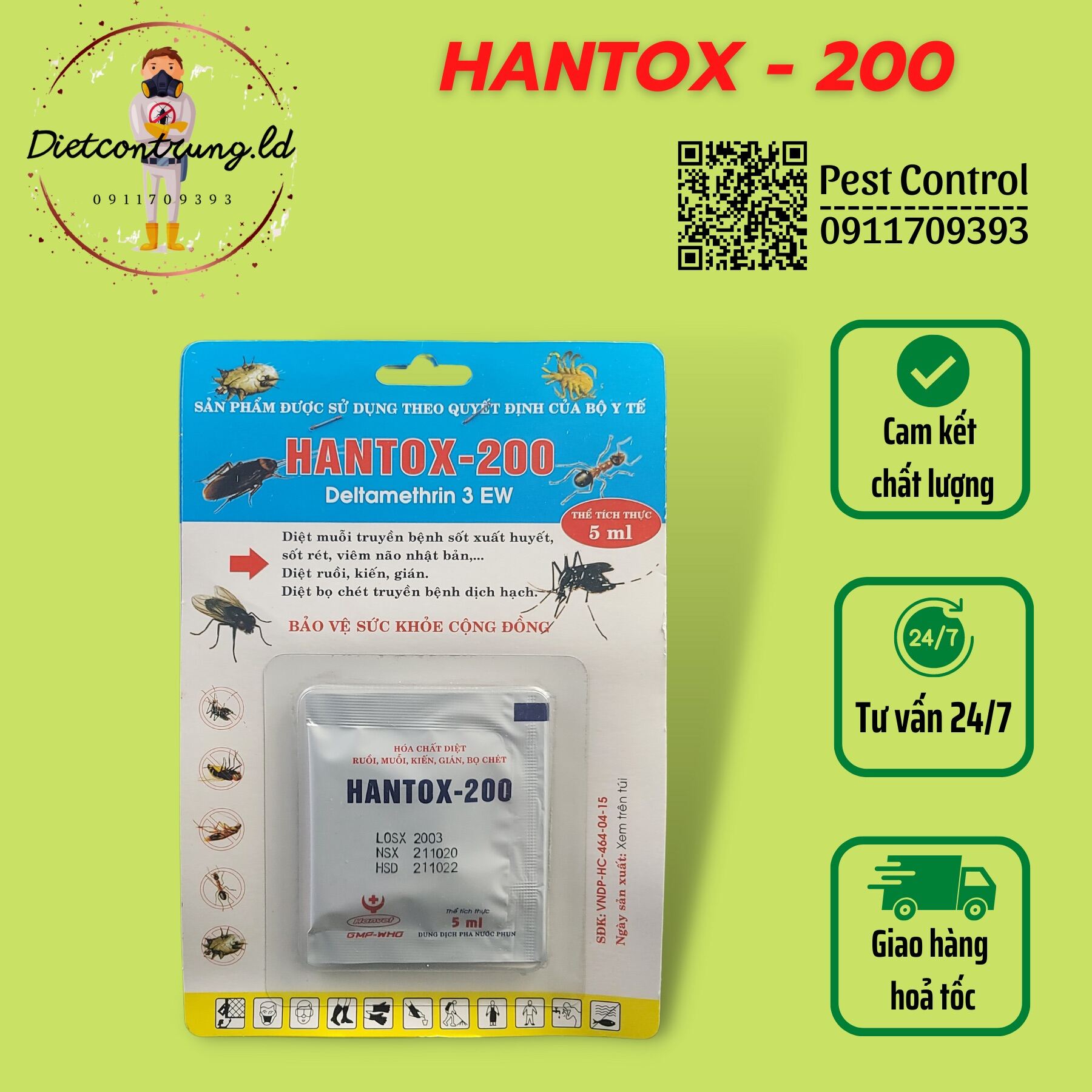 Combo 5 gói HANTOX - 200 chuyên diệt côn trùng