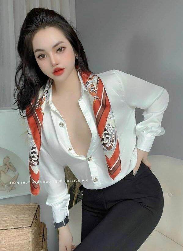 Áo sơ mi nữ tay dài áo phi bóng sang trọng form 50kg