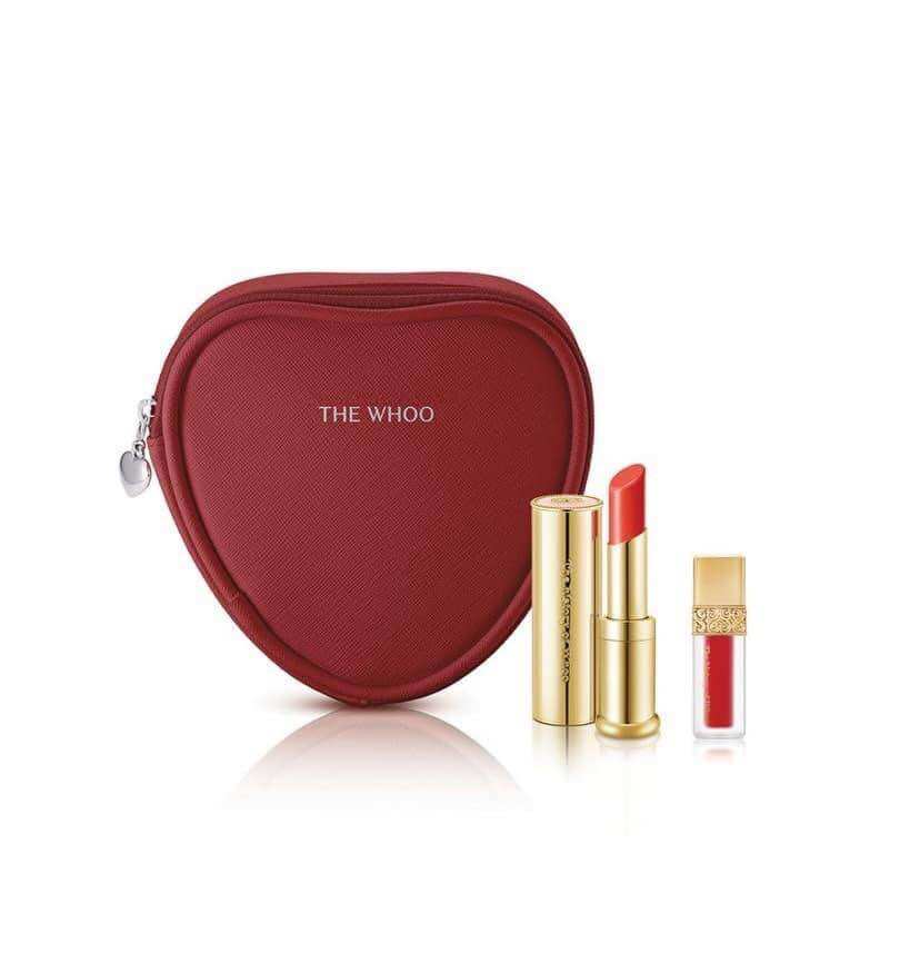 Set son dưỡng môi Whoo Gongjinhyang Mi Glow Lip Balm Valentine tặng Túi trái tim đỏ" /
