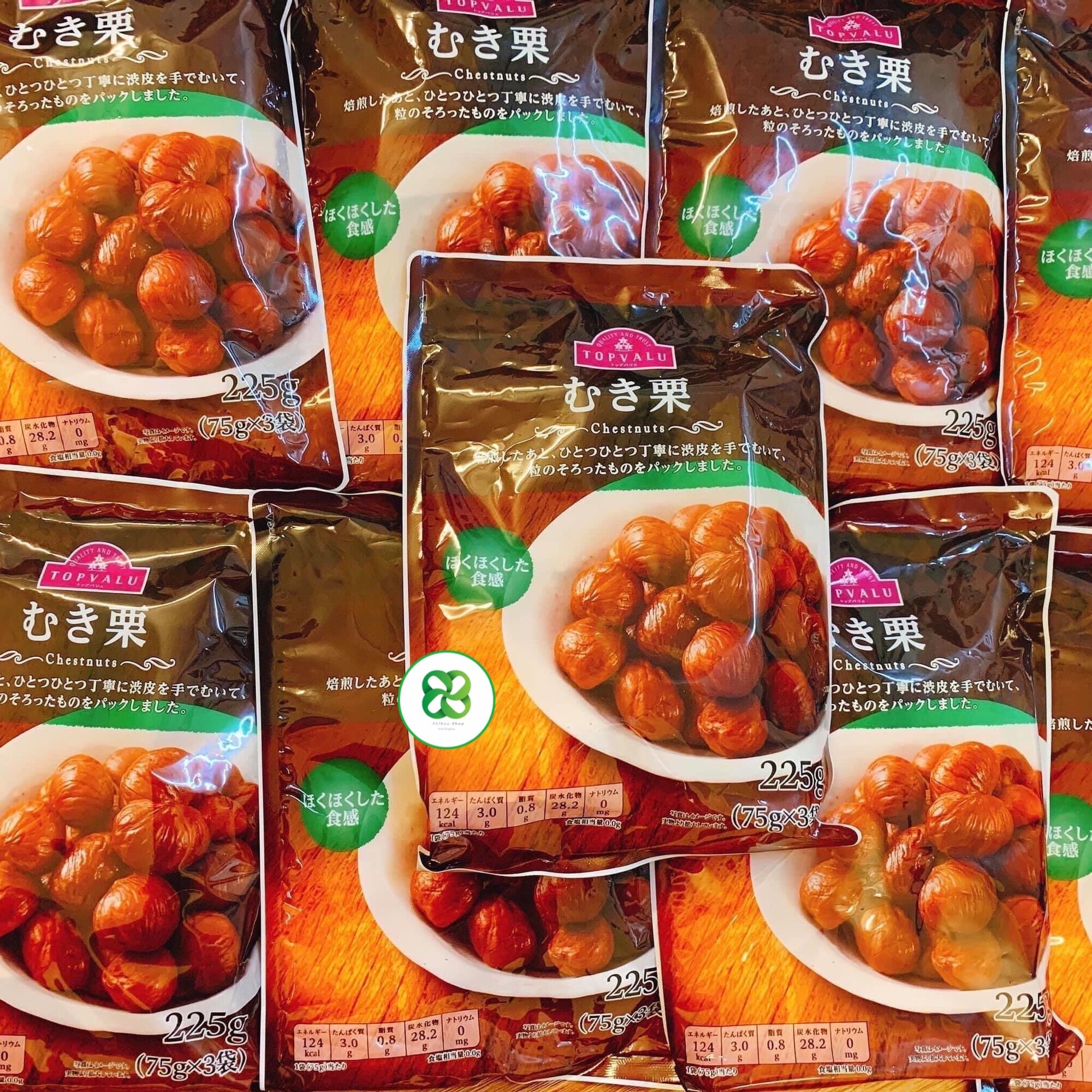 Hạt dẻ tách vỏ topvalu 225gr nhật bản